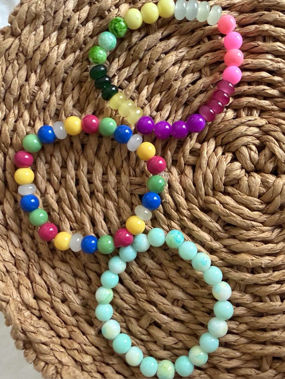 Set of 3 Handmade Colorful glass beads bracelets